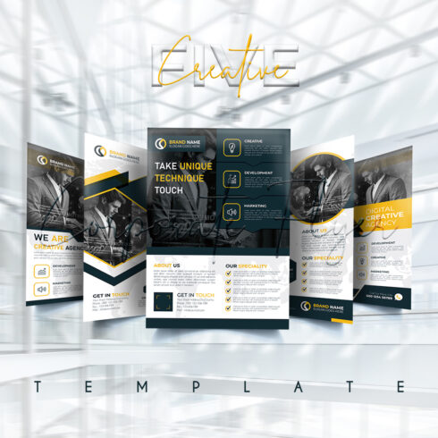 Professional corporate business flyer template cover image.