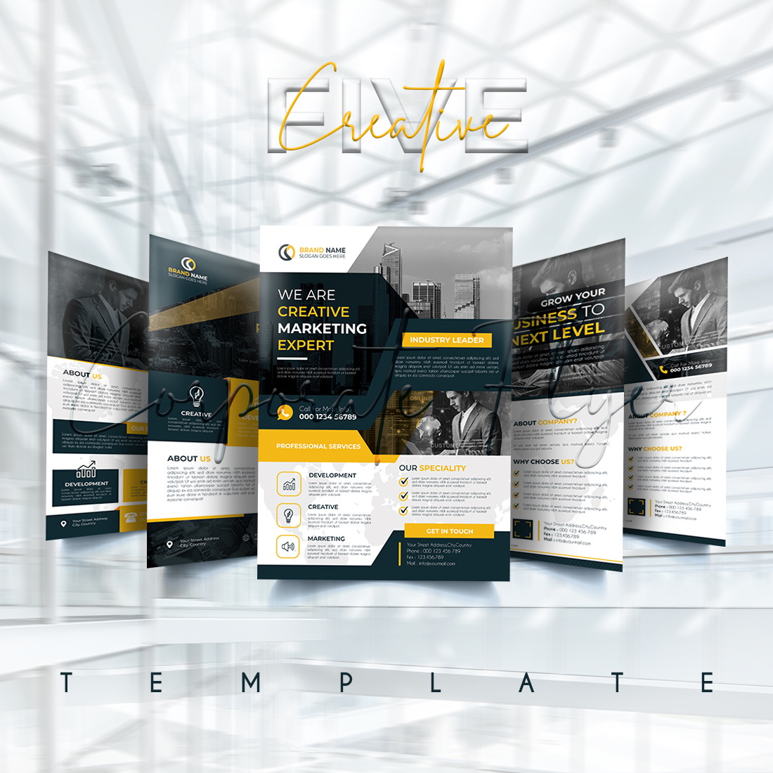 Professional corporate business flyer template preview image.