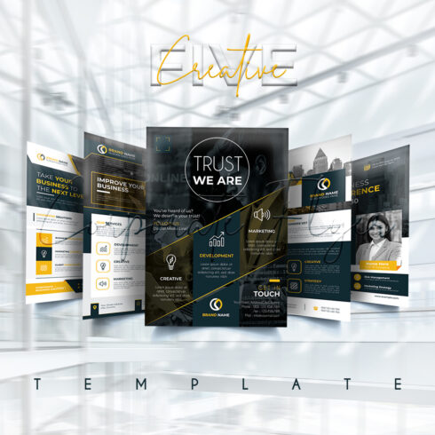 Professional corporate business flyer template cover image.