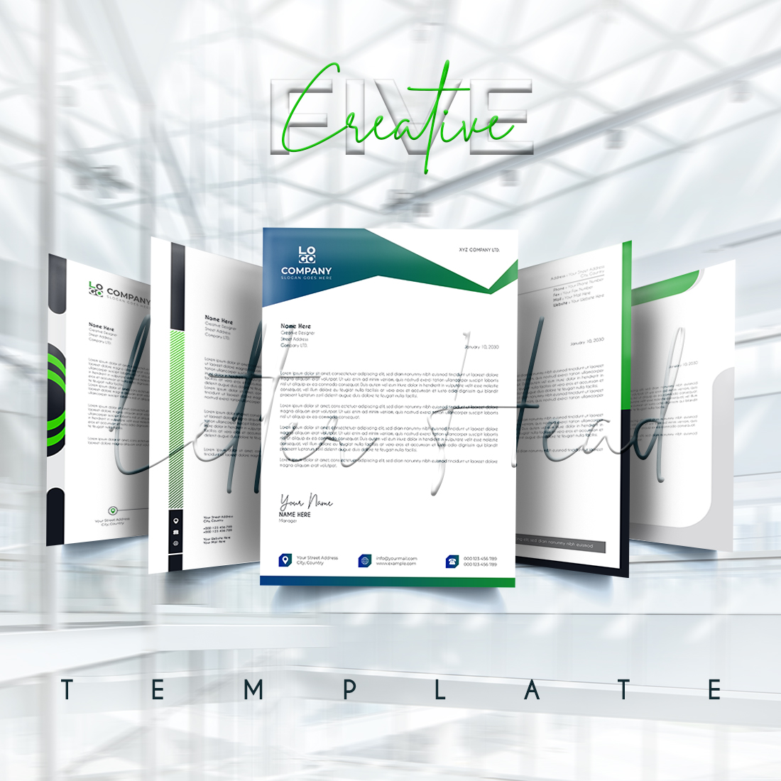 Professional letter head template cover image.