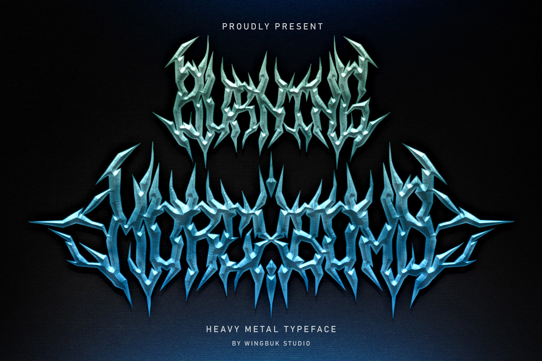 Morexbomb | Heavy Metal Font pinterest preview image.
