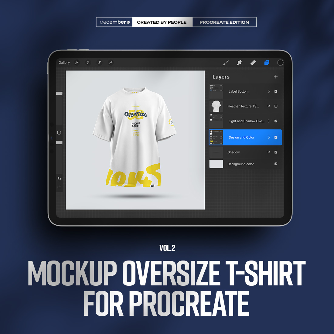 5 Mockups Oversize T-shirt for Procreate vol2 cover image.