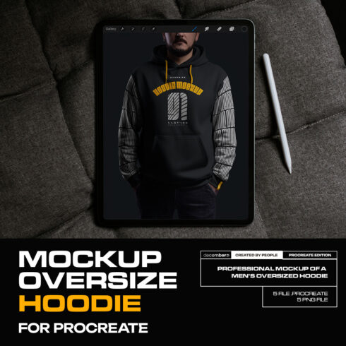 5 Mockups Oversize Hoodie for Procreate cover image.