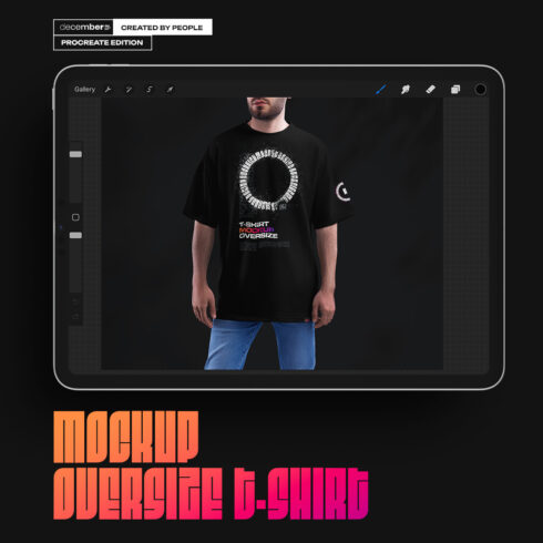 5 Mockups Oversize T-shirt for Procreate cover image.