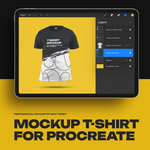 7 Mockups Man T-Shirt for Procreate cover image.