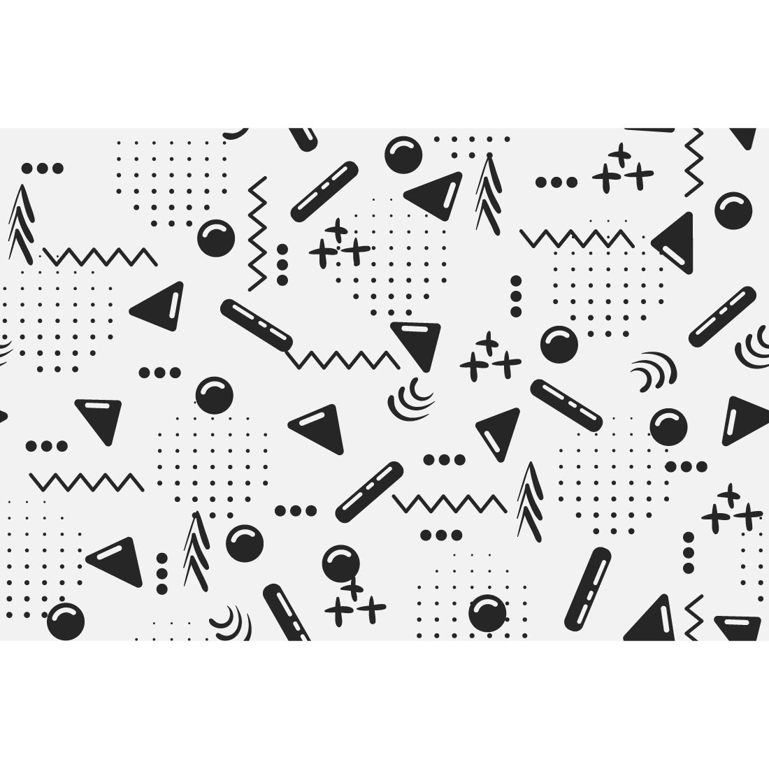 Memphis Pop Shapes Seamless Patterns preview image.