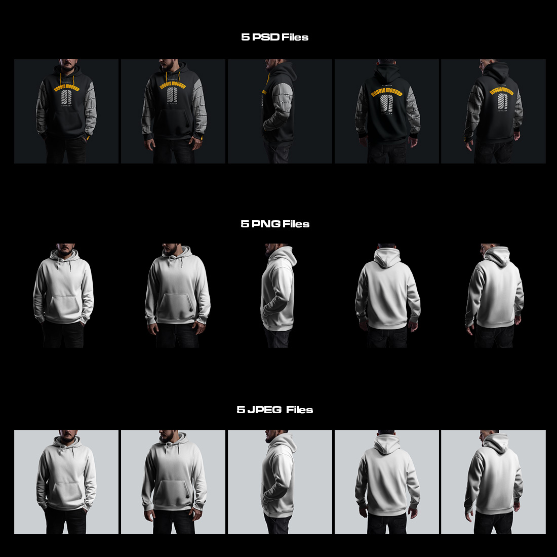 5 Mockups Oversize Hoodie preview image.