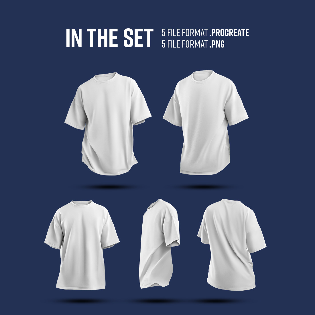5 Mockups Oversize T-shirt for Procreate vol2 preview image.