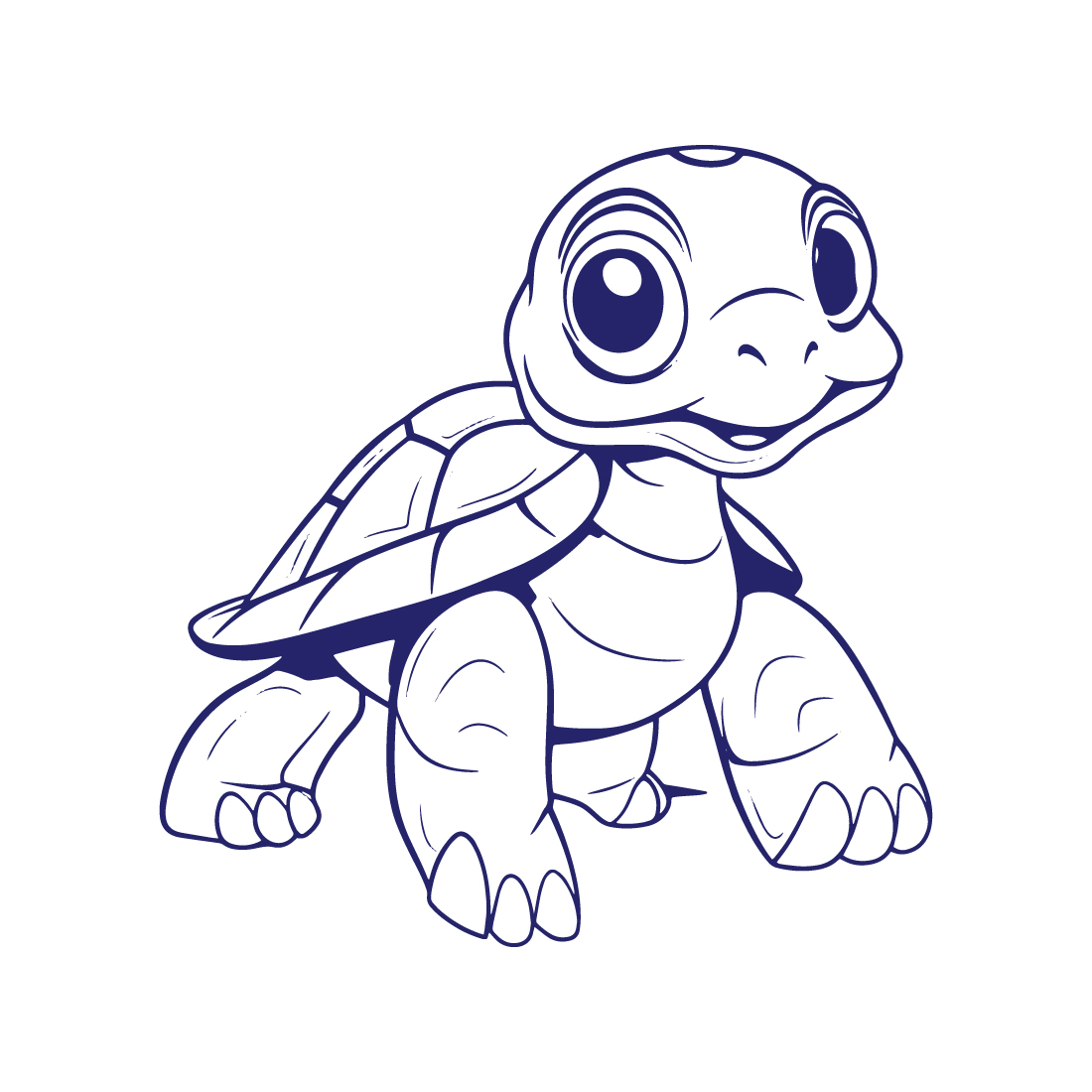 Cute Turtle illustration preview image.
