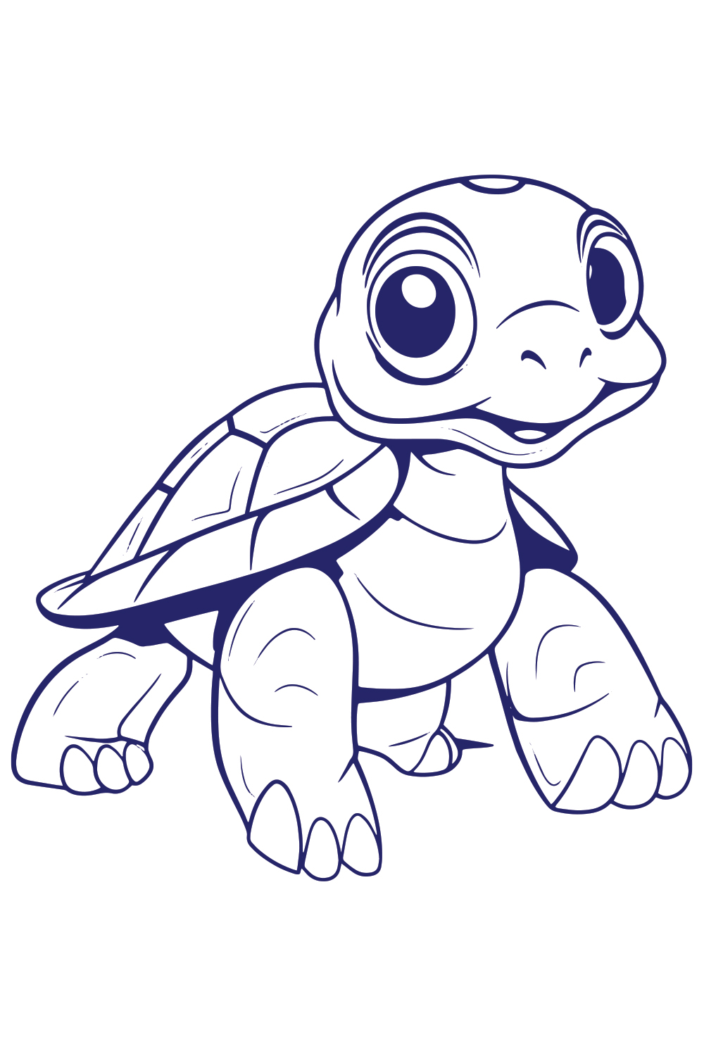Cute Turtle illustration pinterest preview image.