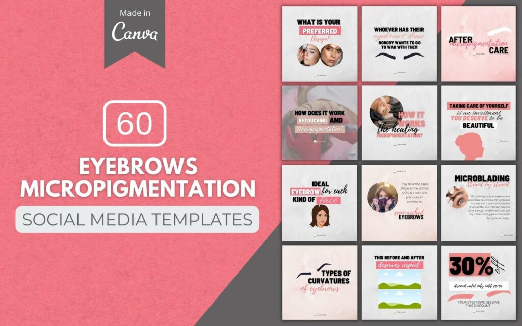 60 Premium Eyebrows Micropigmentation Canva Templates For Social Media ...