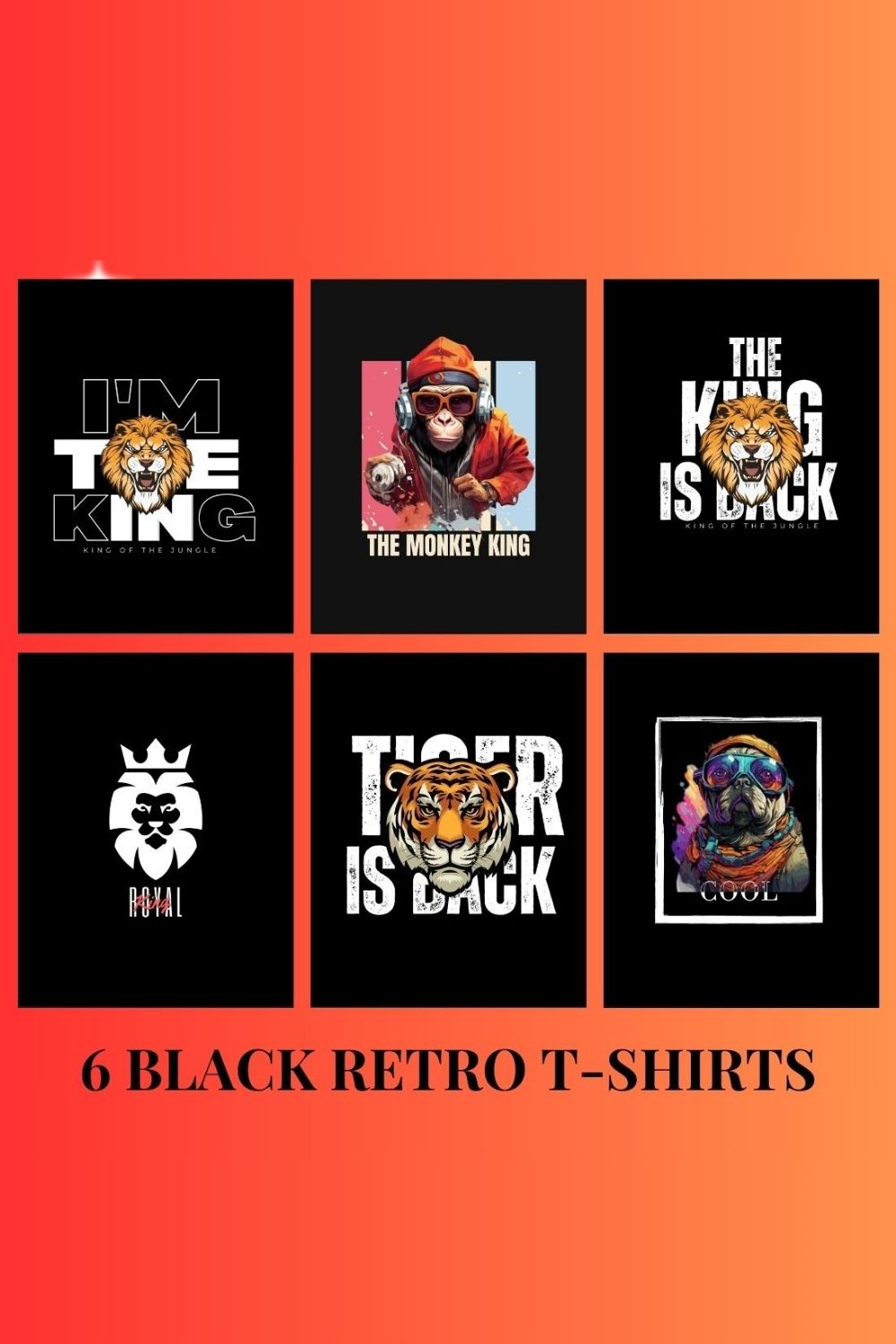 Black Retro T-Shirt pinterest preview image.