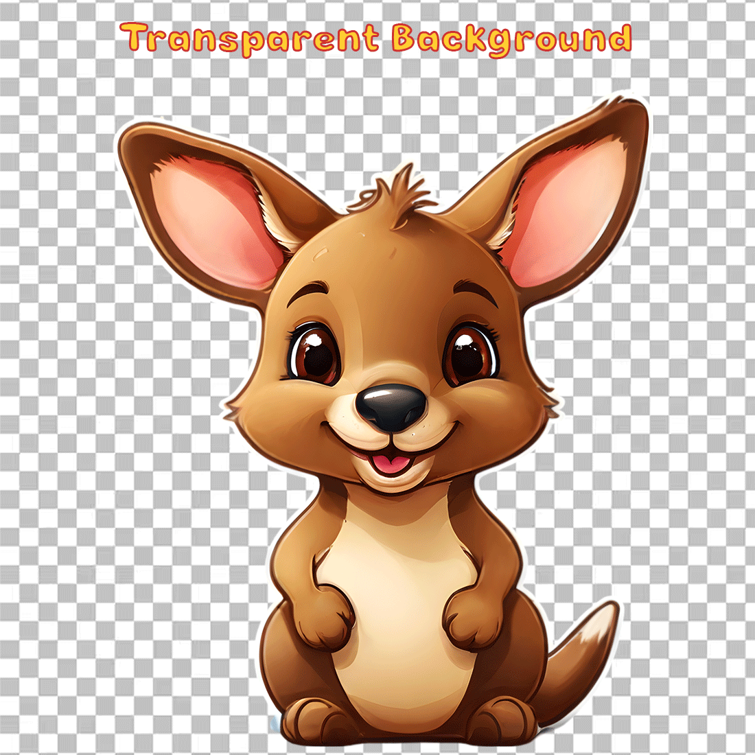 Cute Kangaroo Sticker 4 PNG's preview image.