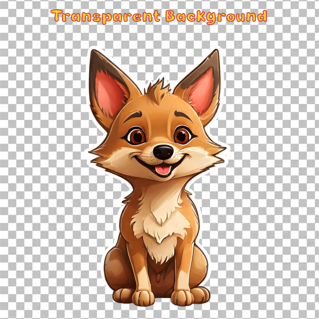 Jackal Sticker Cute Jackal Sticker 3 PNG's - MasterBundles