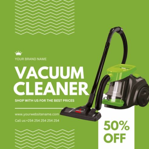 1 Instagram sized Canva Vacuum Cleaner Sale Design Template Bundle – $4 cover image.