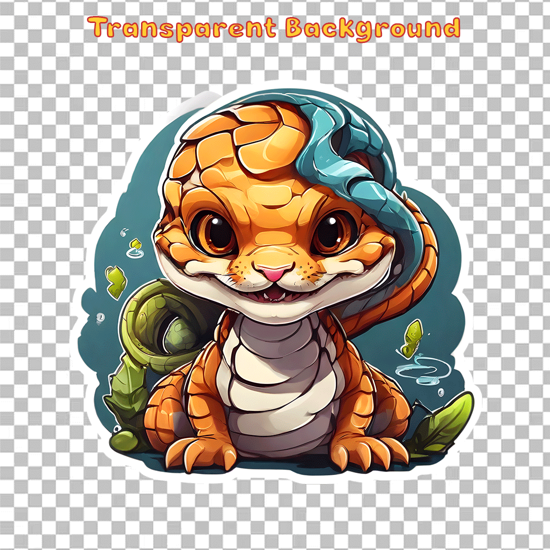 Cute Viper Snake Sticker 3 PNG's preview image.