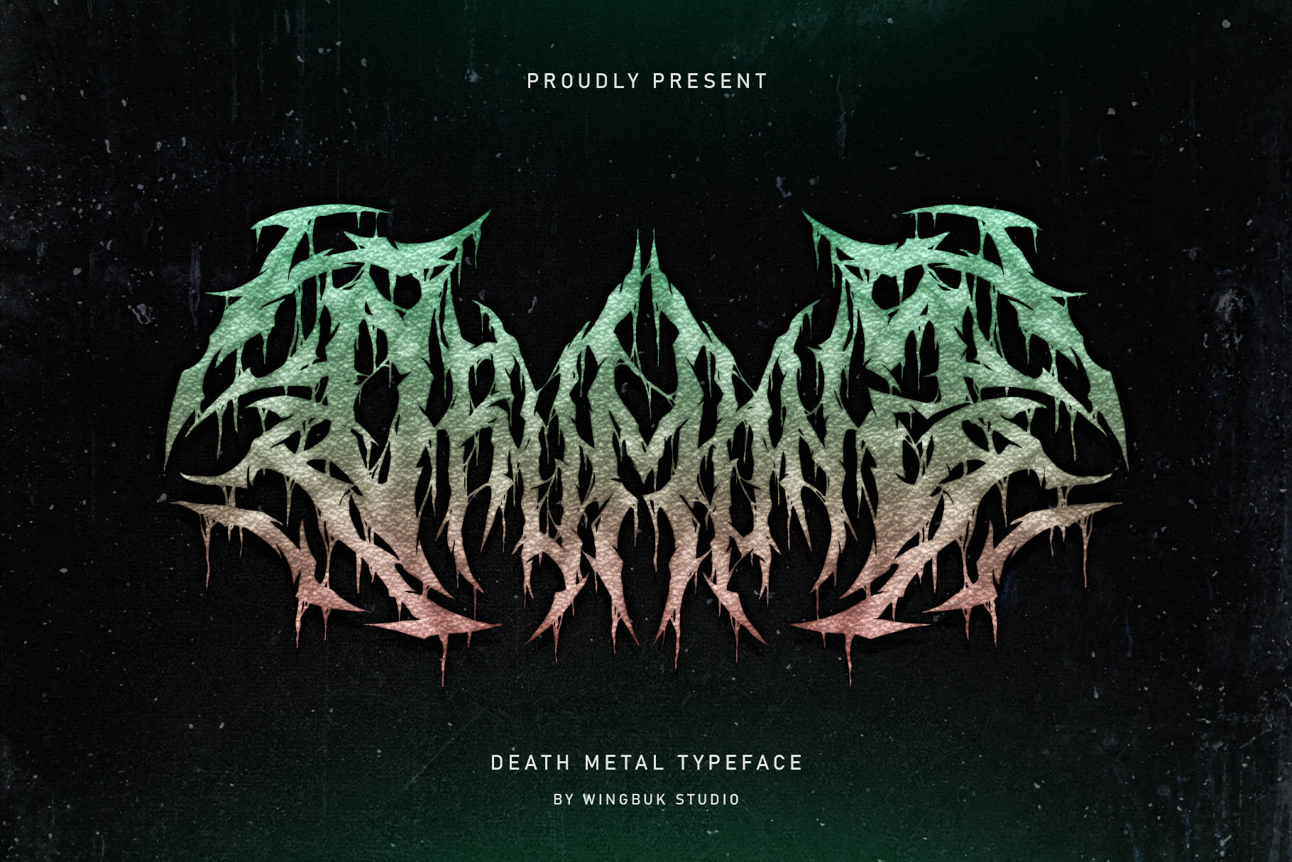 Drumonz | Death Metal Font pinterest preview image.
