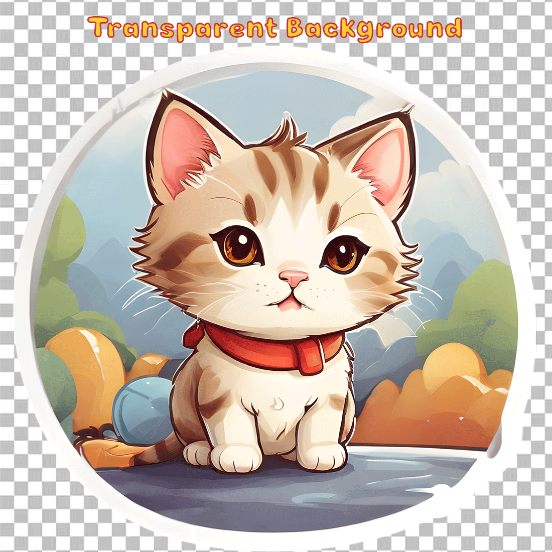 Cute Cat Sticker 4 PNG's preview image.