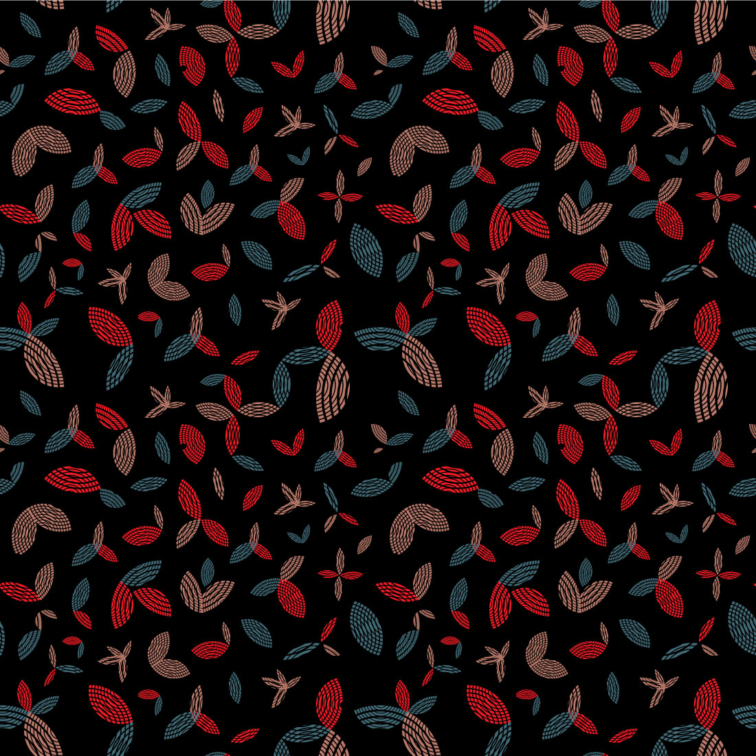 Geometric Leaf Hand Drawn Seamless Pattern Pro Vector cover image.