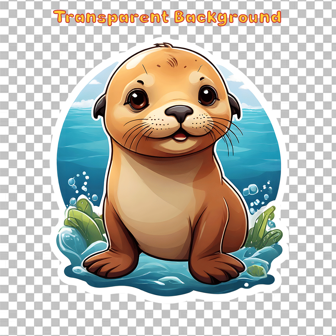Cute Sea Lion Sticker 3 PNG's preview image.