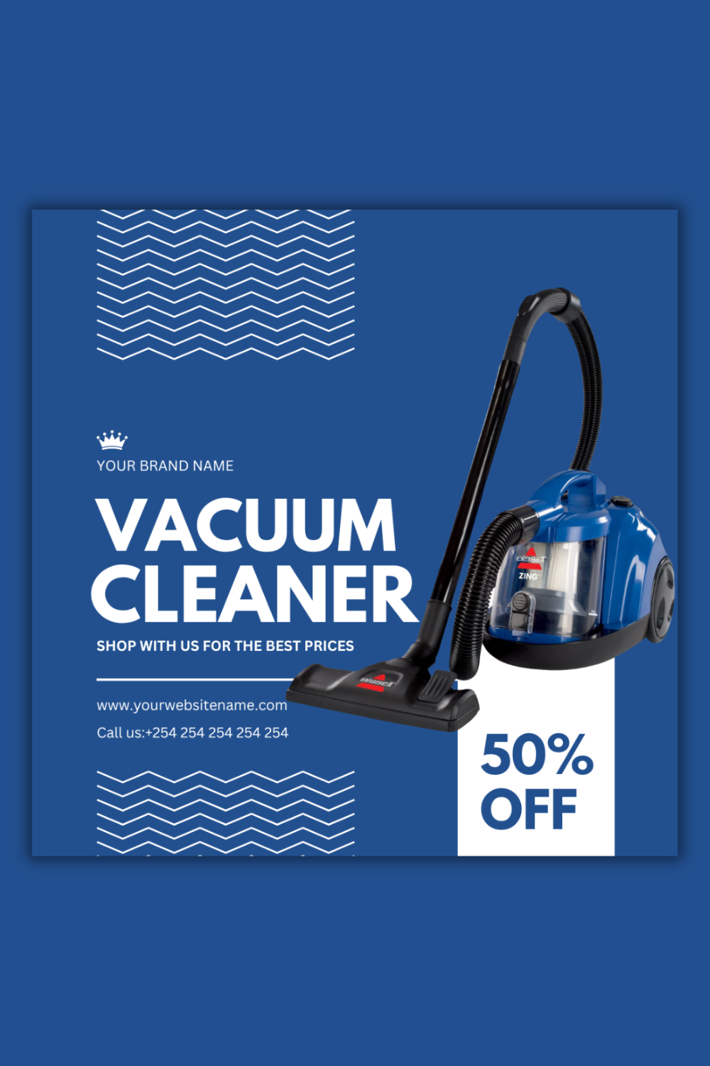 1 Instagram sized Canva Vacuum Cleaner Sale Design Template Bundle – $4 pinterest preview image.