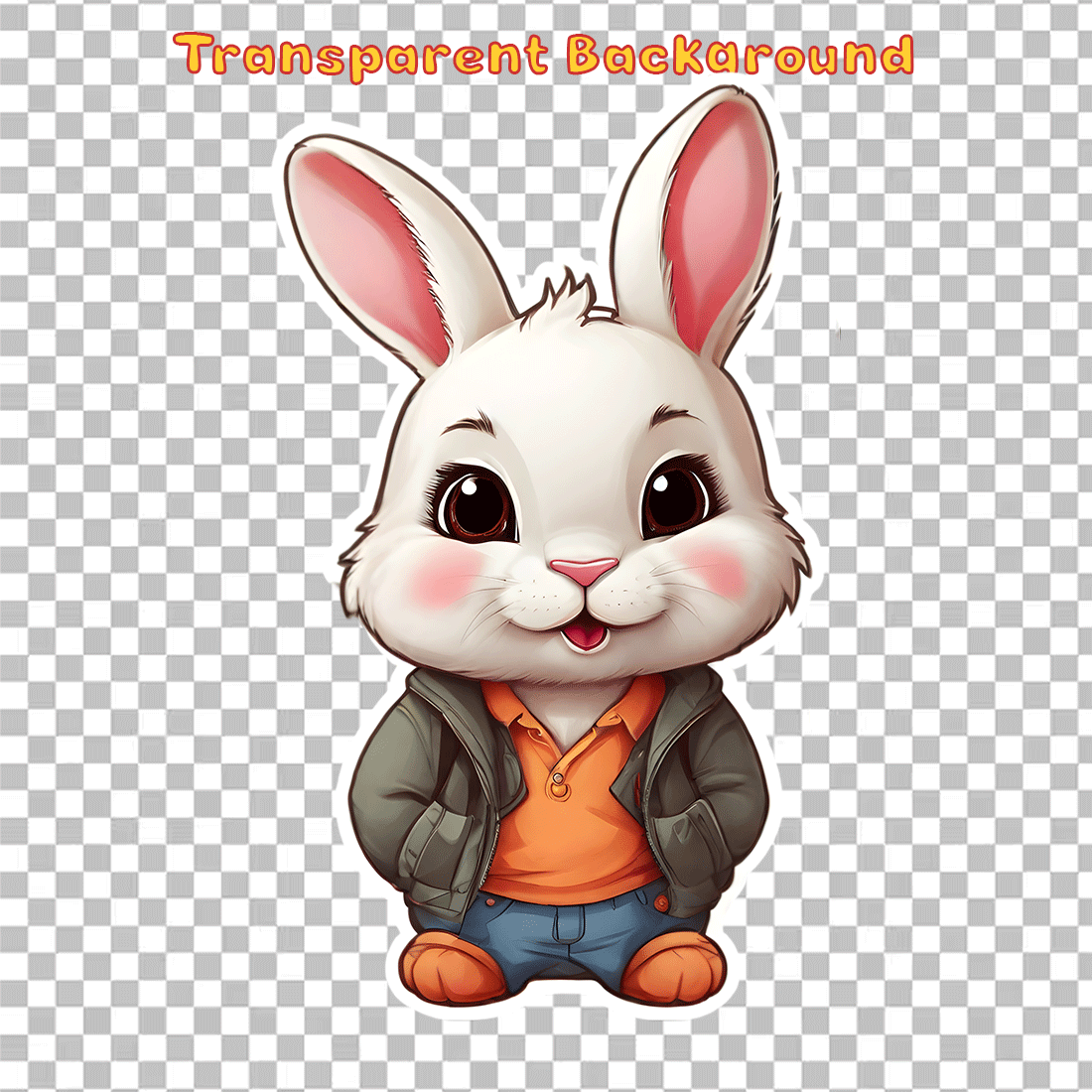 Cute Rabbit Sticker 3 PNG's preview image.