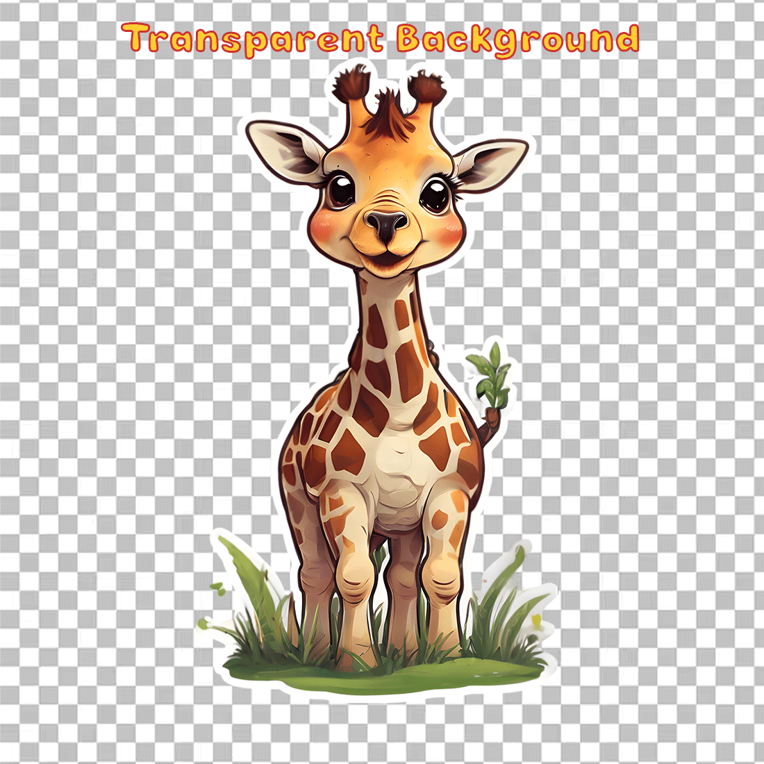 Cute Giraffe Sticker 5 PNG's preview image.