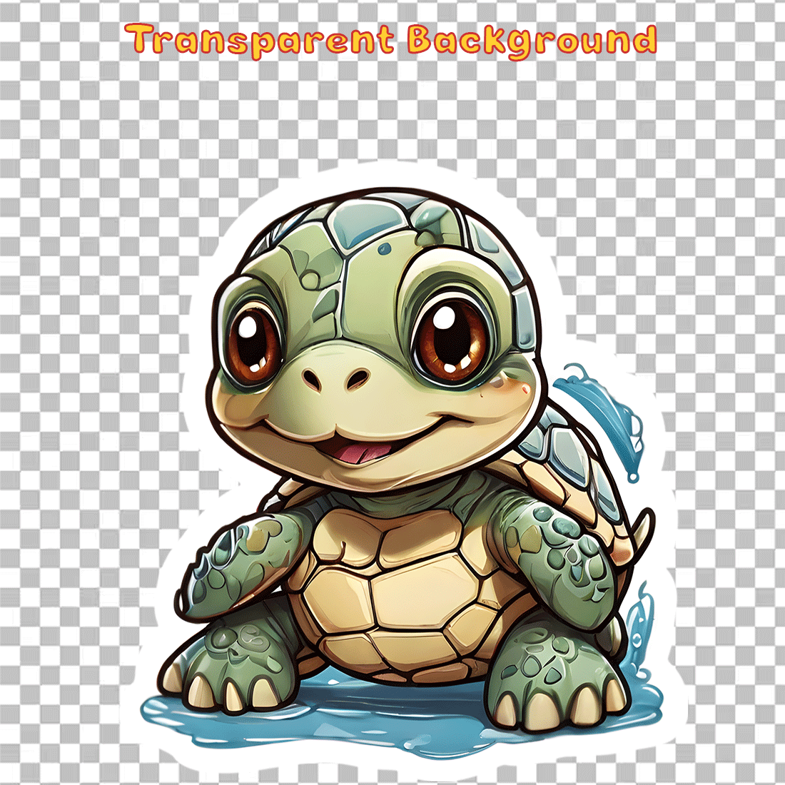 Cute Turtle Sticker 3 PNG's preview image.