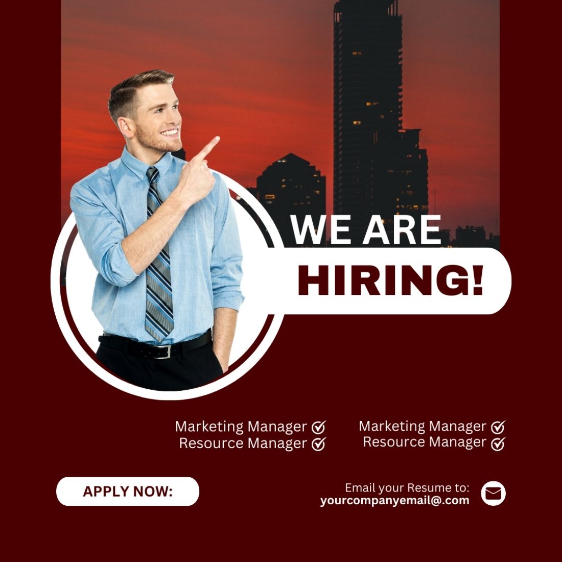 1 Instagram Sized Canva Hiring Design Template -$4 cover image.