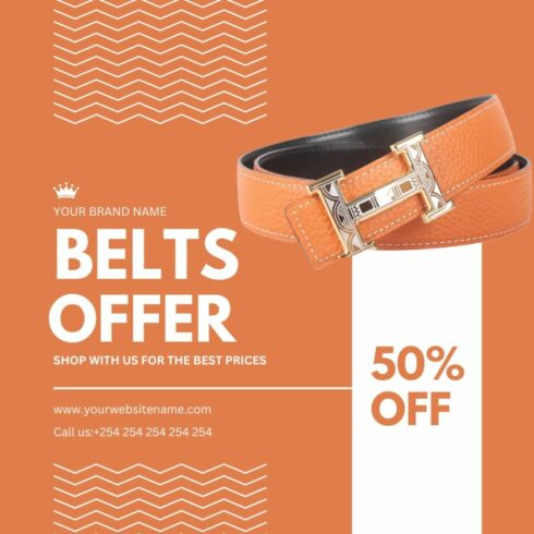 1 Instagram sized Canva Belts Offer Design Template Bundle – $4 cover image.