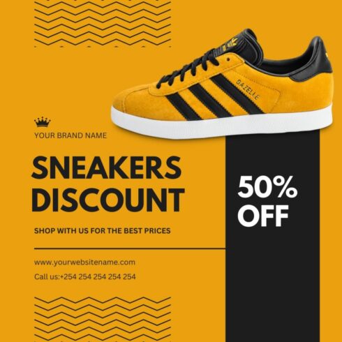 1 Instagram sized Canva Sneakers Discount Sale Design Template Bundle – $4 cover image.
