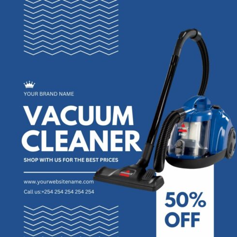 1 Instagram sized Canva Vacuum Cleaner Sale Design Template Bundle – $4 cover image.