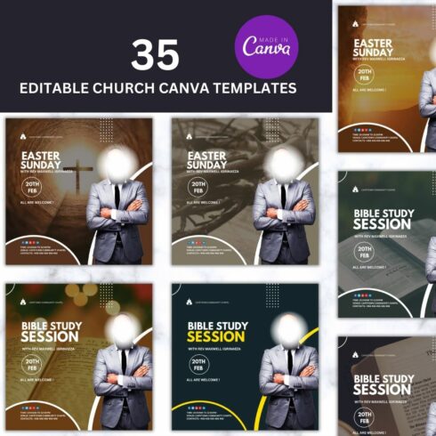 Canva Church Design Templates Bundle cover image.