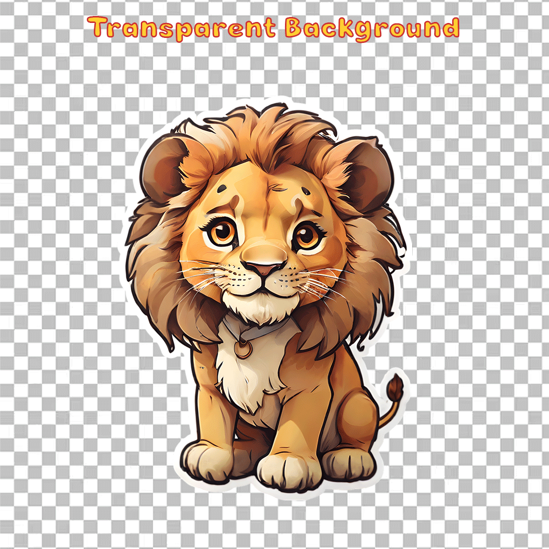 Cute Lion Sticker 3 PNG's preview image.