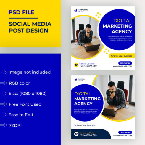 Digital Marketing Agency Social Media Post Design Templates cover image.