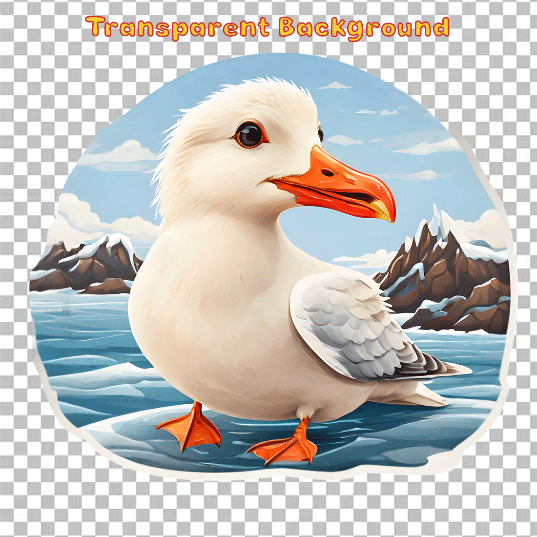 Cute Icel Bird Realistic Sticker 4 PNG's preview image.