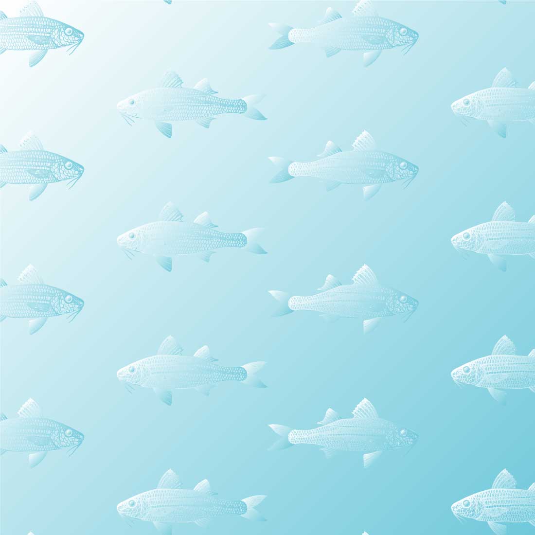 Fish Hand Drawn Seamless Pattern Pro Vector preview image.