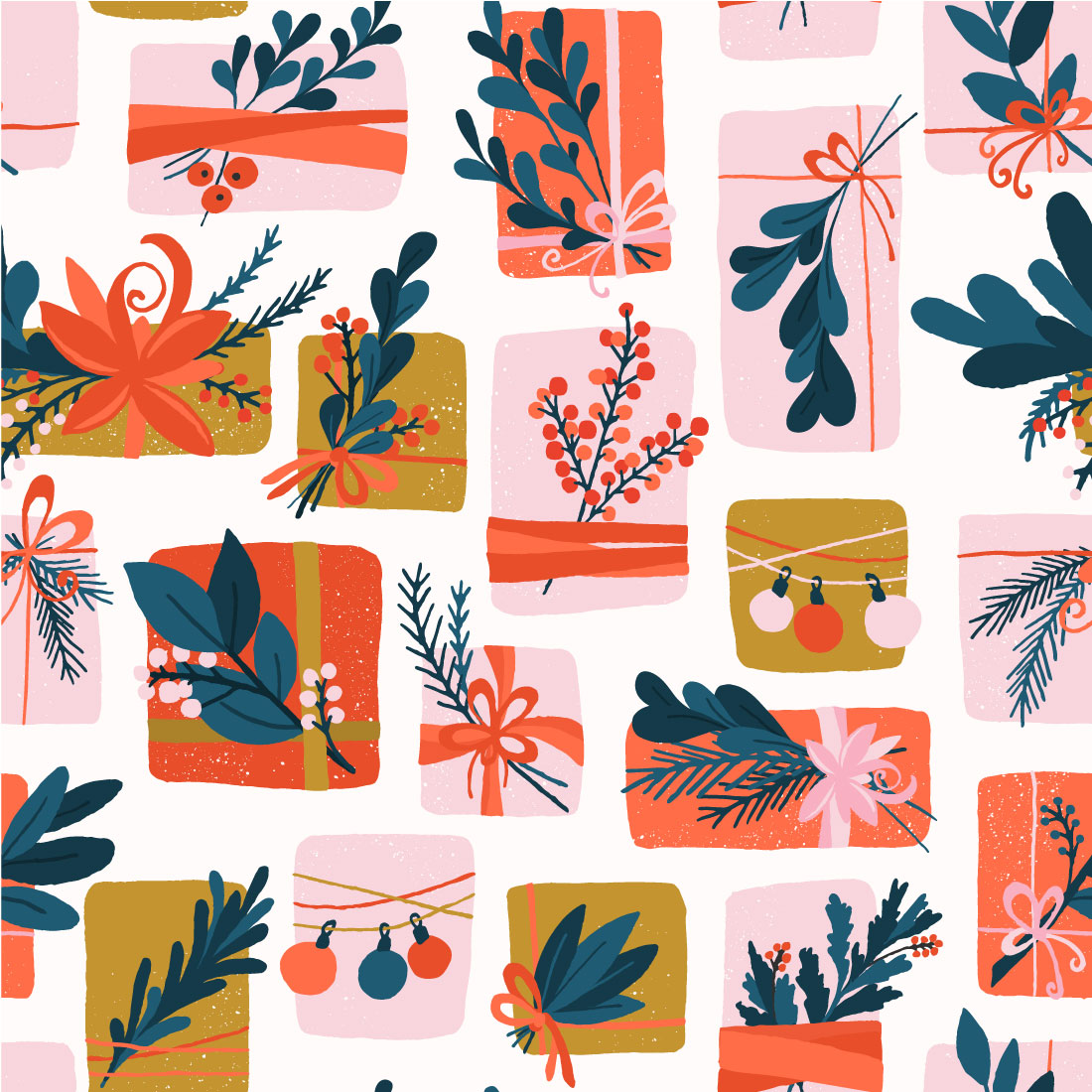 Gift Box Seamless Pattern preview image.
