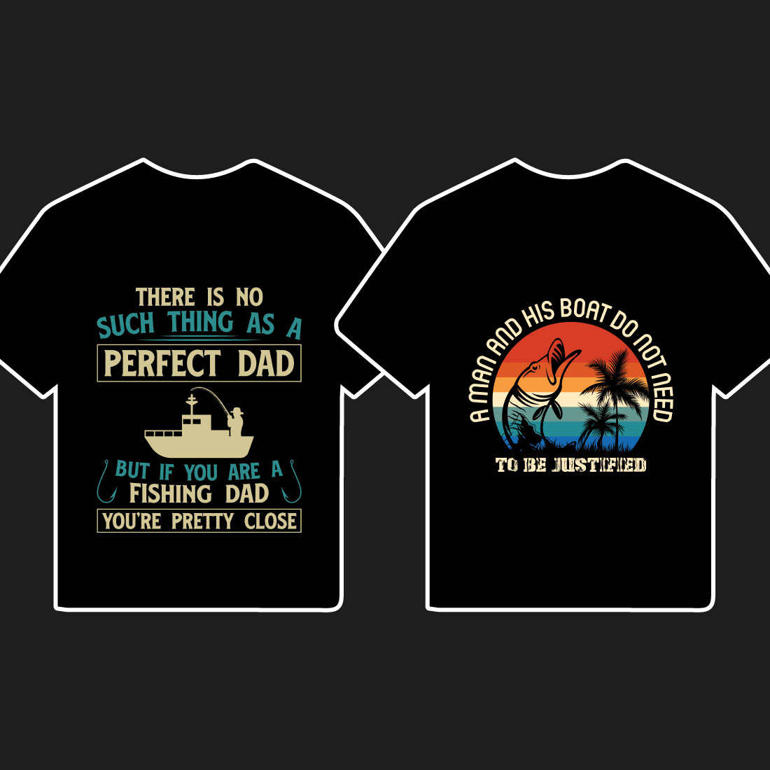 10 Fishing T shirt Designs vector in 1 Bundle preview image.
