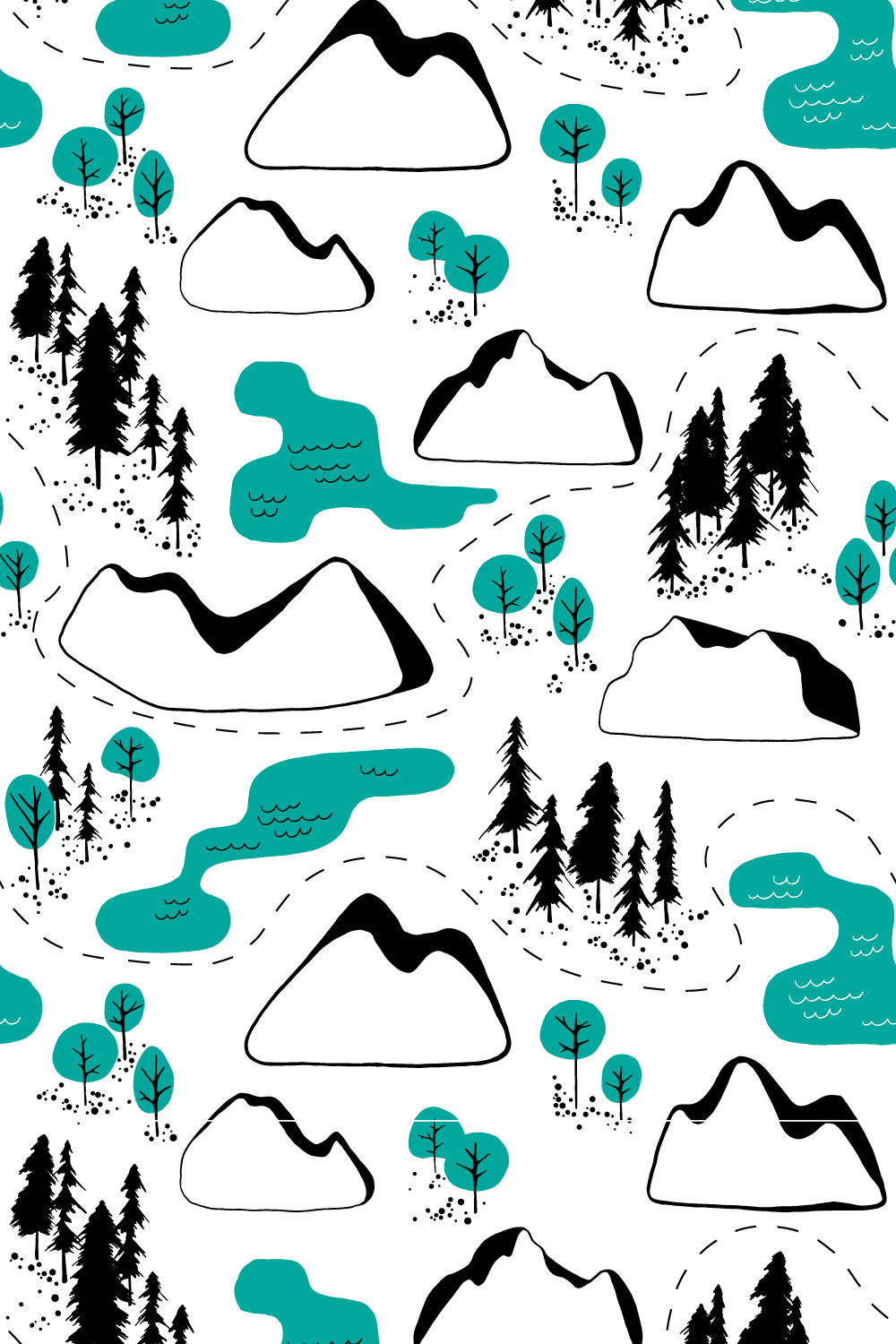 Outdoor Map Seamless Patterns pinterest preview image.