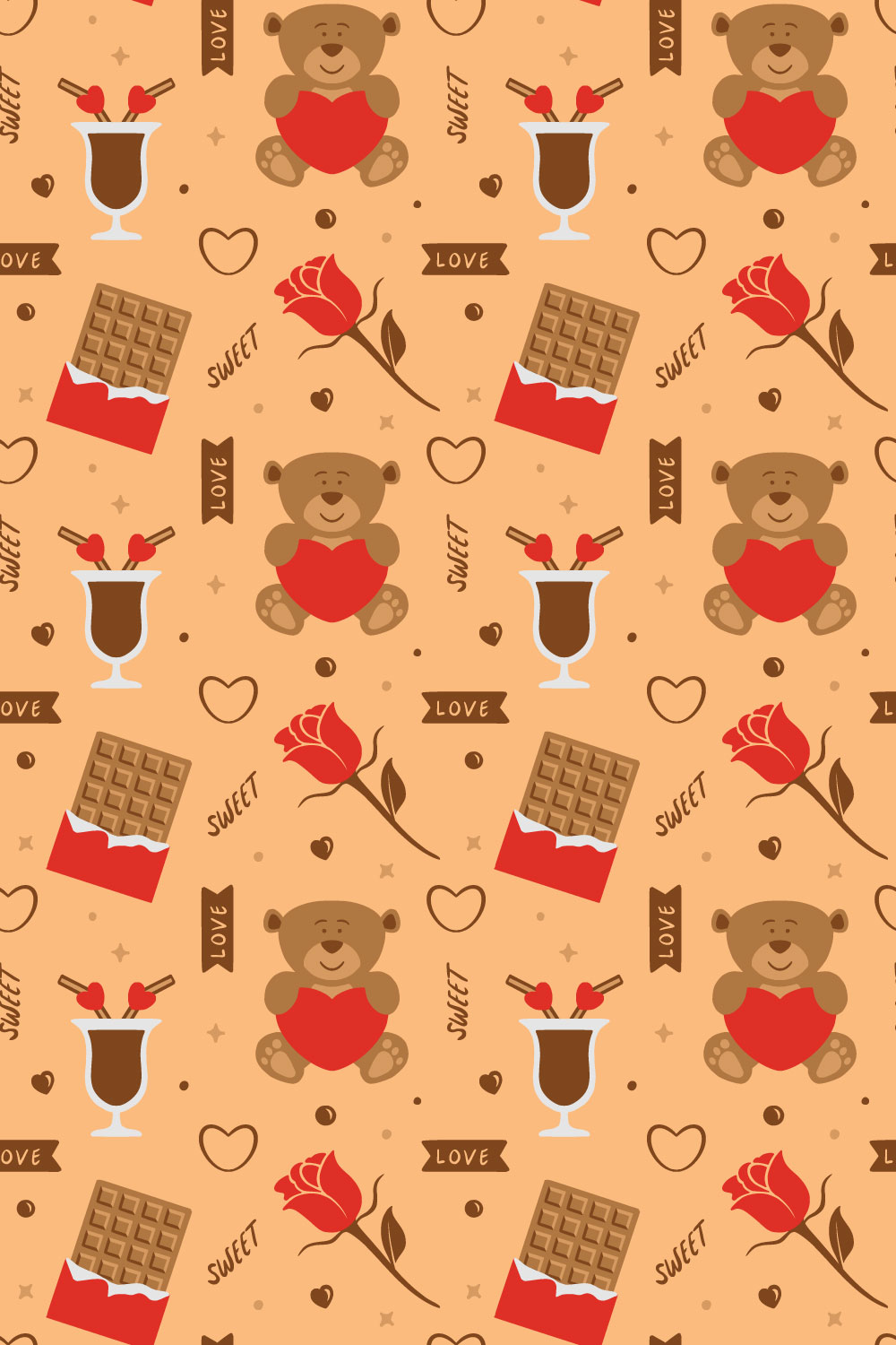 Love Seamless Pattern pinterest preview image.