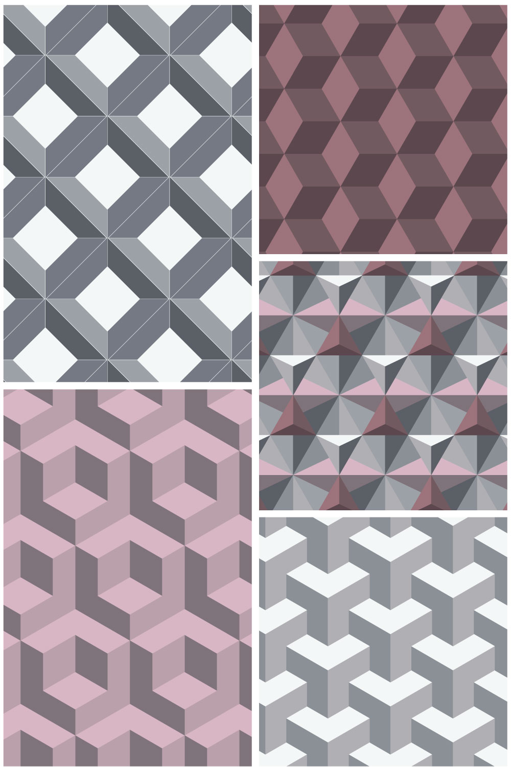 Geometric 3d Patterns pinterest preview image.