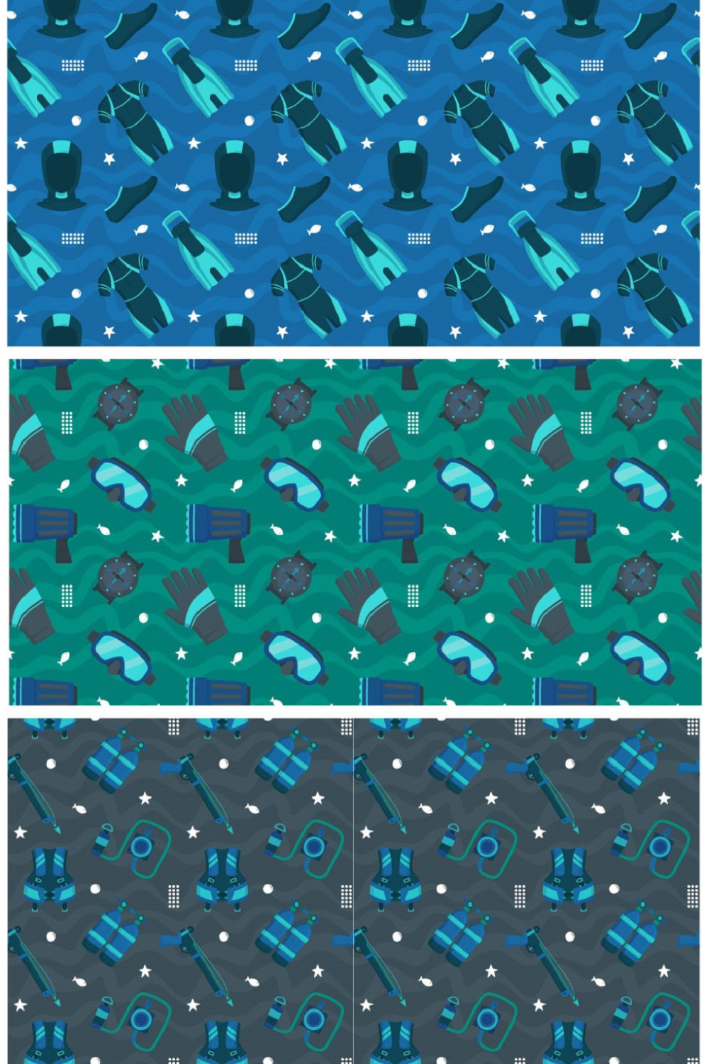 Diving Seamless Pattern pinterest preview image.