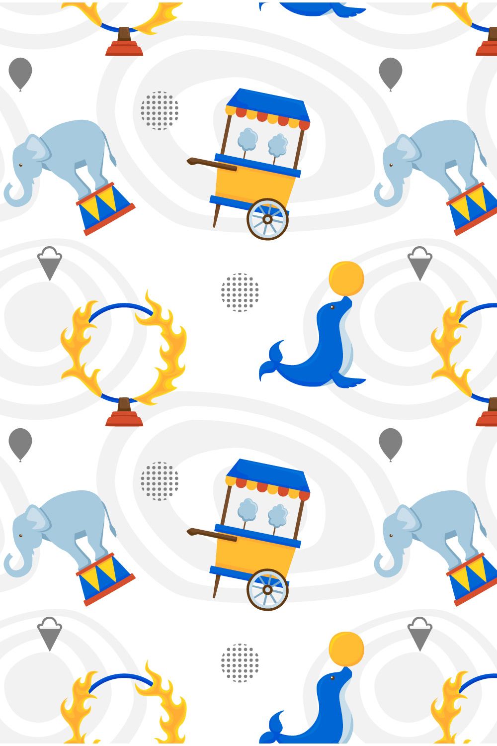 Circus Seamless Pattern pinterest preview image.