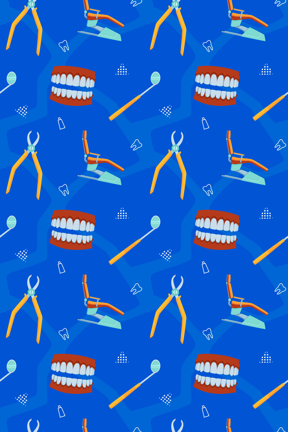 Dental Seamless Pattern pinterest preview image.