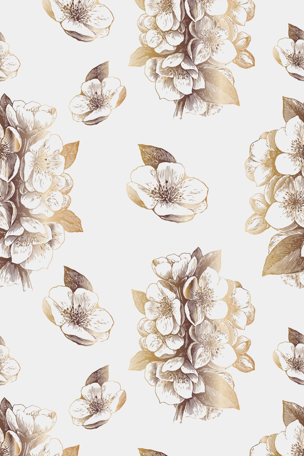 Golden Flower Patterns Collection pinterest preview image.