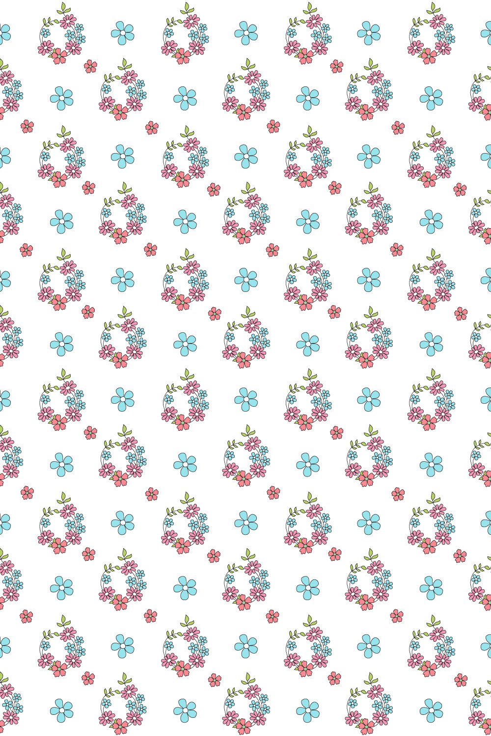 Floral Seamless Pattern pinterest preview image.