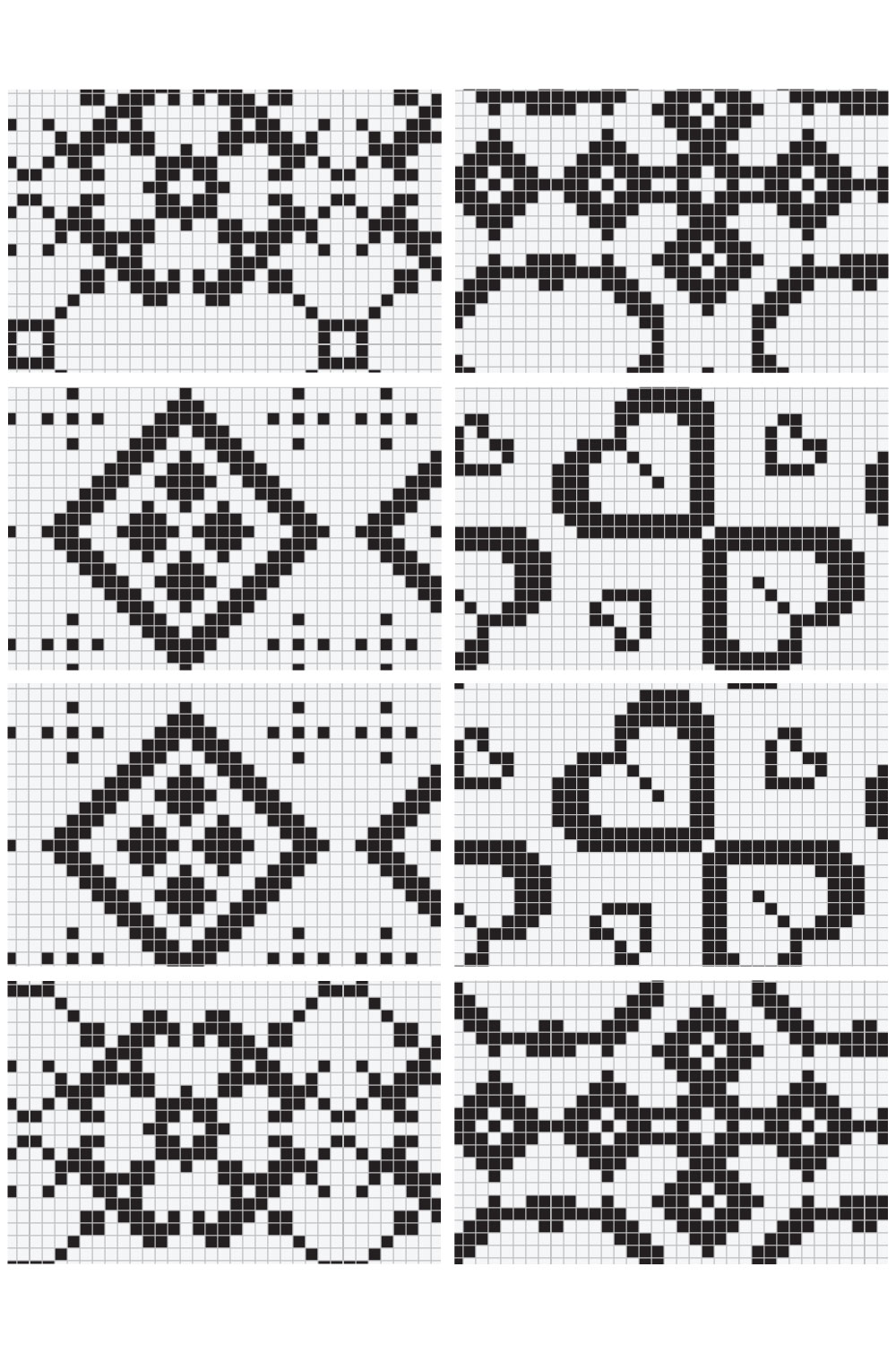 Embroidery Style Vector Patterns pinterest preview image.