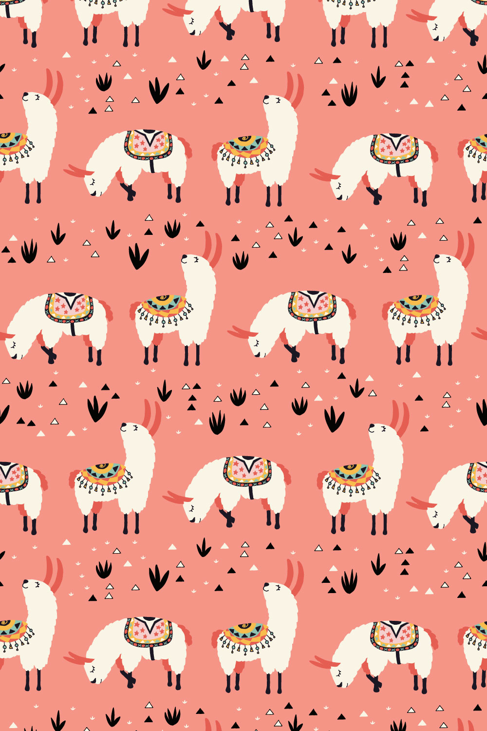 Llamas in a Pink Desert pinterest preview image.