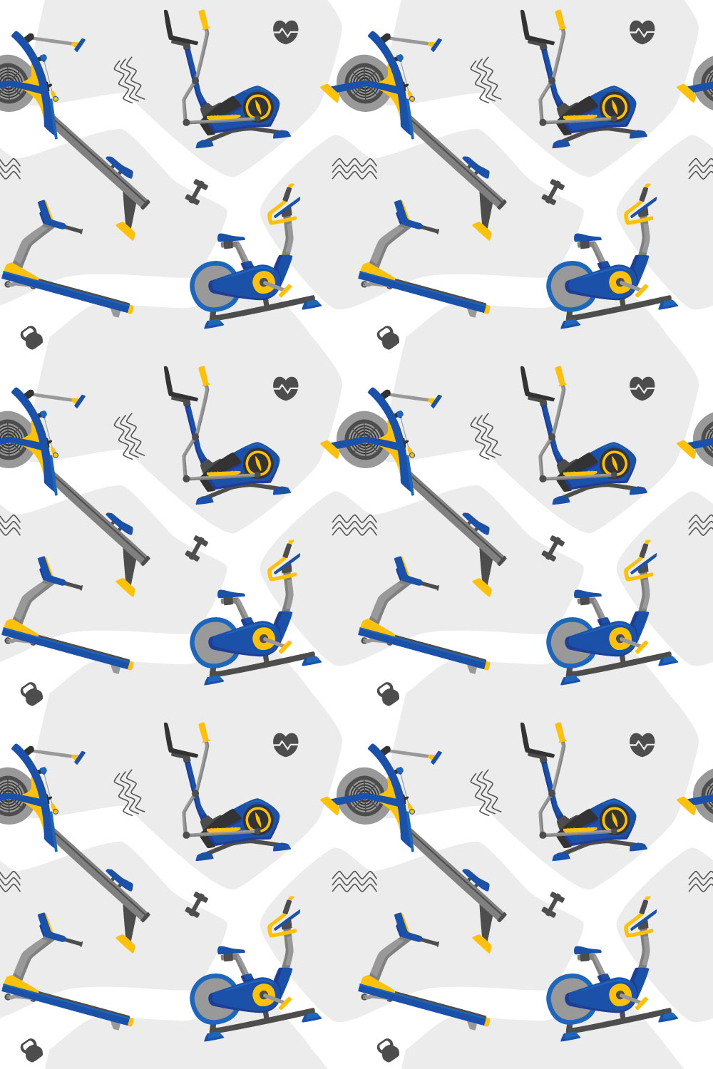 Fitness Seamless Pattern pinterest preview image.